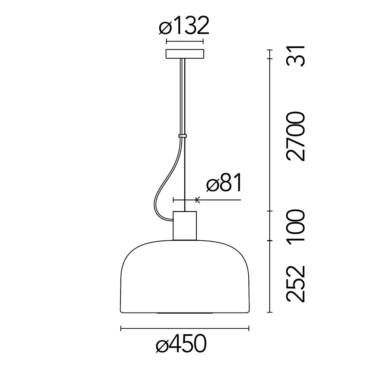 Flos Bellhop Glass Suspension Light