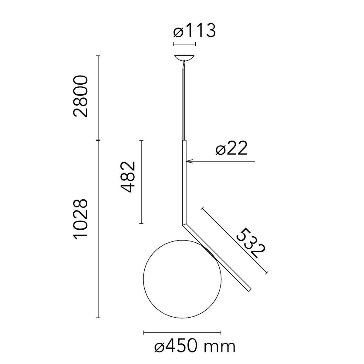 Flos IC S3 Suspension Light Brass "Ex-Display"