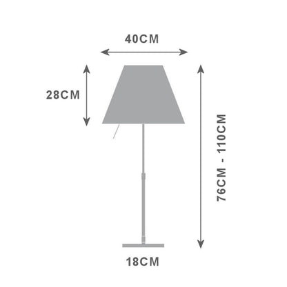 Luceplan Costanza Table Light - Telescopic With On-Off Rod