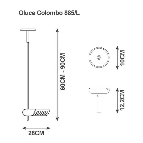 Oluce Colombo 885/L Ceiling/Suspension Light